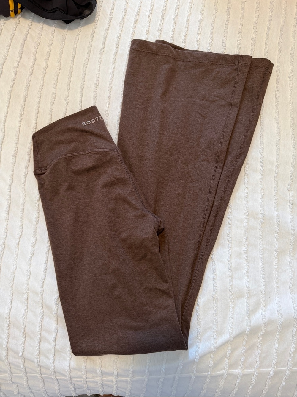 bo + tee brown flare leggings